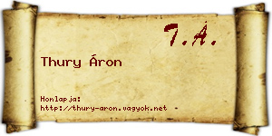 Thury Áron névjegykártya